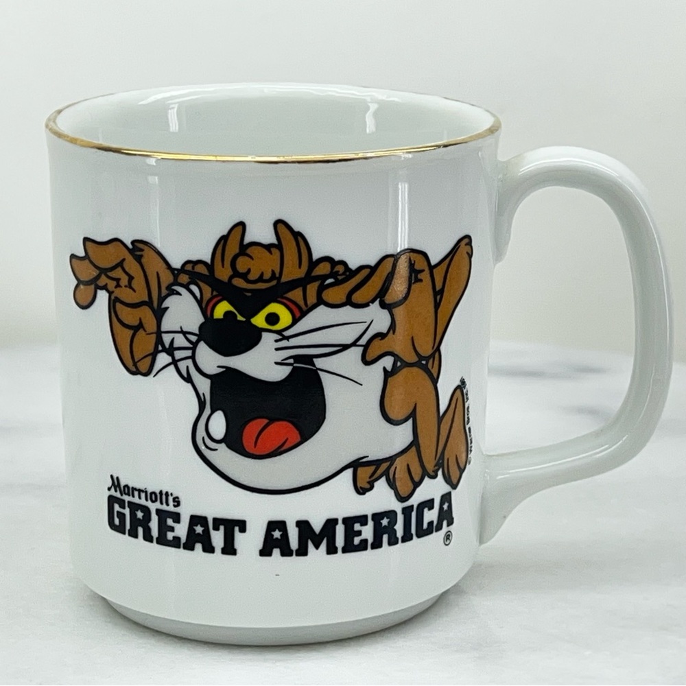 Vintage Marriotts Great America Mug Tasmanian Devil Warner Brothers 1981 Cartoon